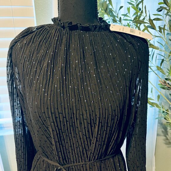 French Connection Womens Black Pleated Above Knee Shift Dress (NWT) - Picture 8 of 9